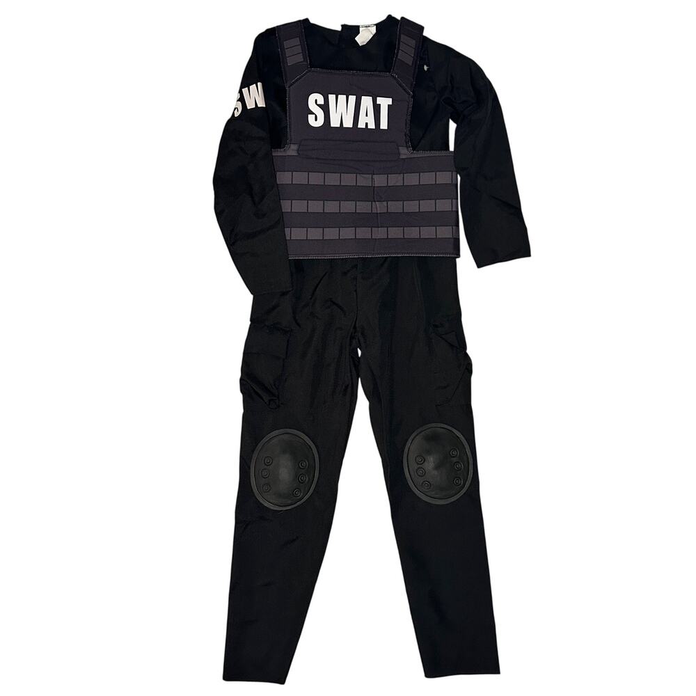 Kids SWAT Team Costume Boys Size M - Jumpsuit + Radio + Mask, Halloween